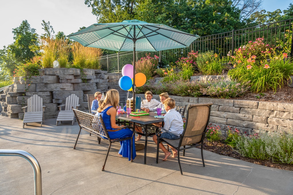 people enjoying patio